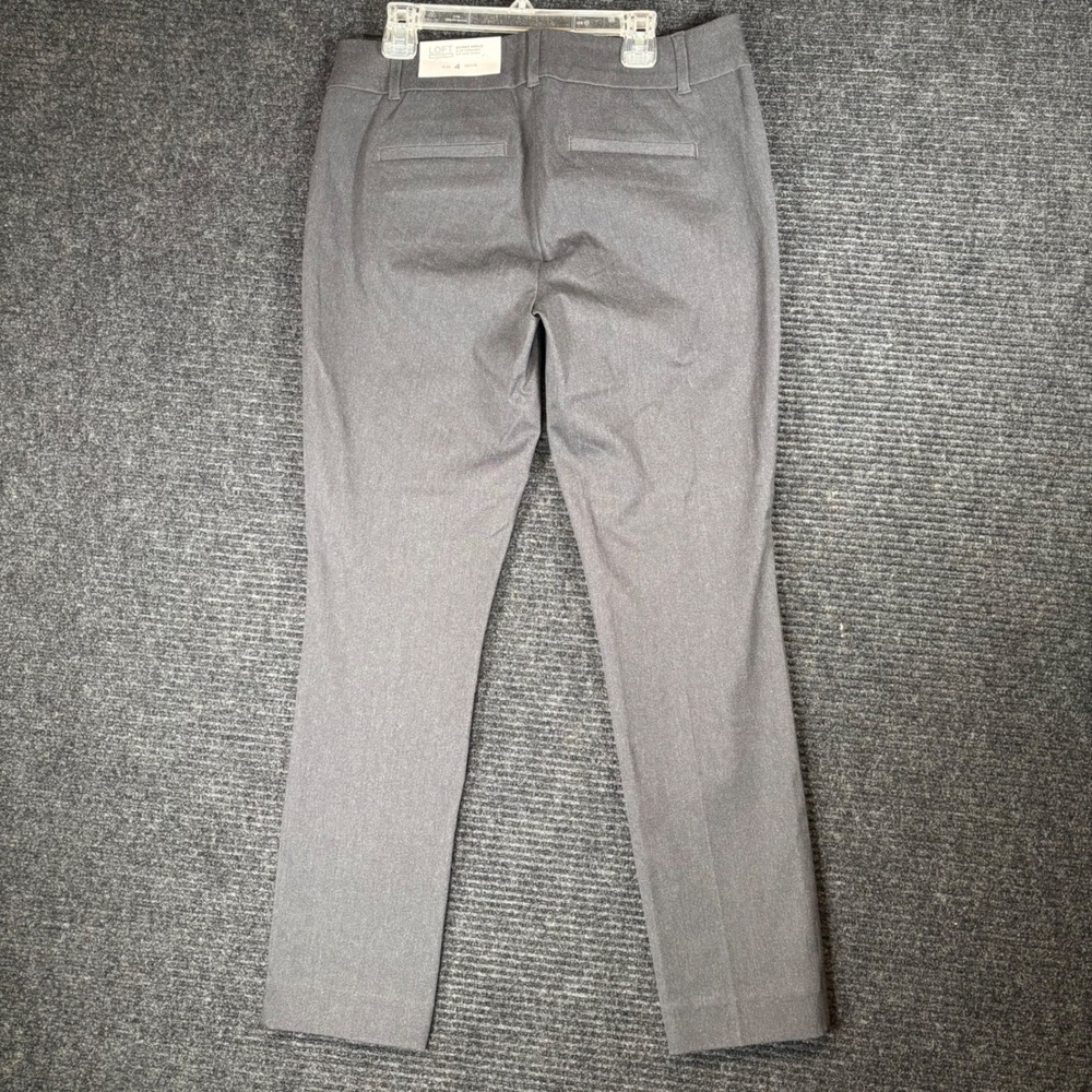 Loft Skinny Ankle Pants Gray Heather Slim Fit Petite 4P NEW 27398111 - Picture 2 of 6
